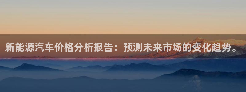 新宝GG氯78778:新能源汽车价格分析报告:预测未来市场的